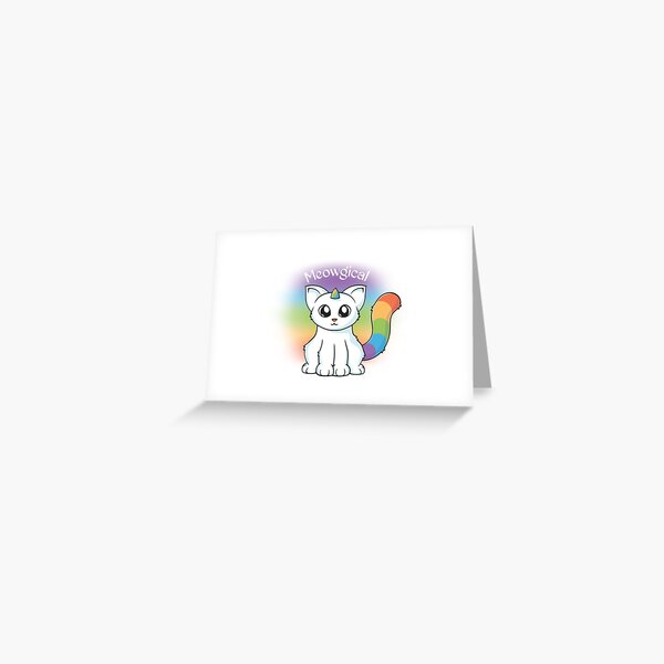 Meowgical Unicorn Cat Greeting Card