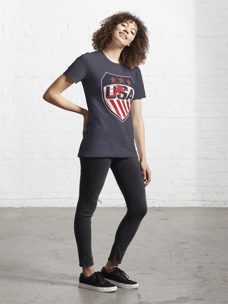 USA Hockey Shield with Hockey player silhouette Essential T-Shirt for Sale  by fermo