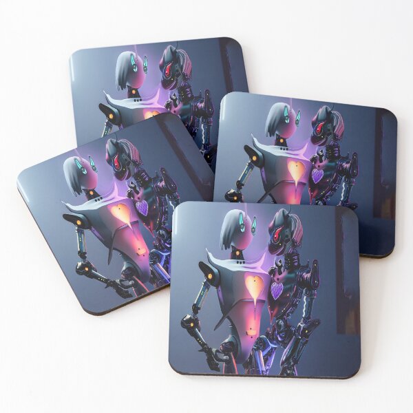 Item preview, Two lesbian robots hanging out in the club valentines day card. designed and sold by gareored.