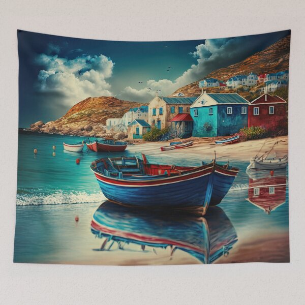 Item preview, Quaint Seaside Village designed and sold by Shundayah.