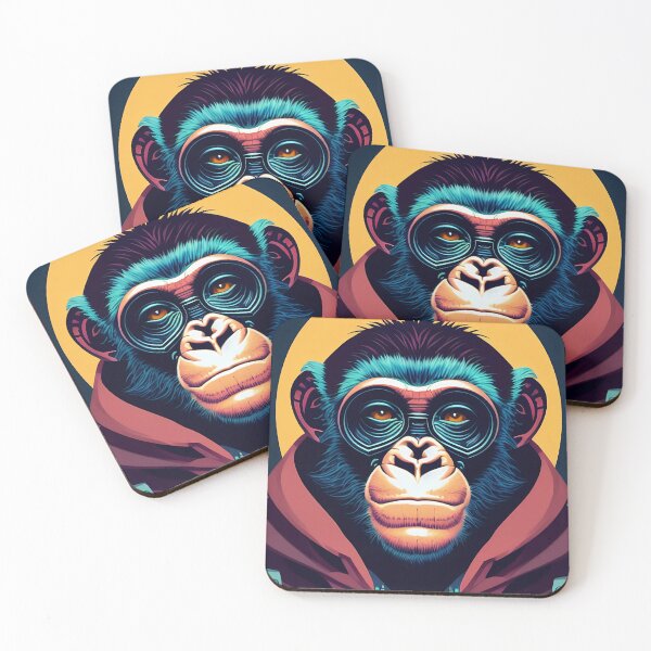 Item preview, cyberpunk gorilla  ape Kong portrait illustration art 4 designed and sold by vishalraifx.