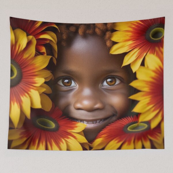 Item preview, Islas del Pacífico 007 - Niño de Fiji escondido en un arbusto de flores designed and sold by mindofamosa.