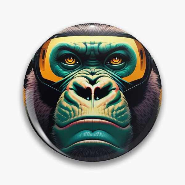 Item preview, cyberpunk gorilla  ape Kong portrait illustration art 8 designed and sold by vishalraifx.