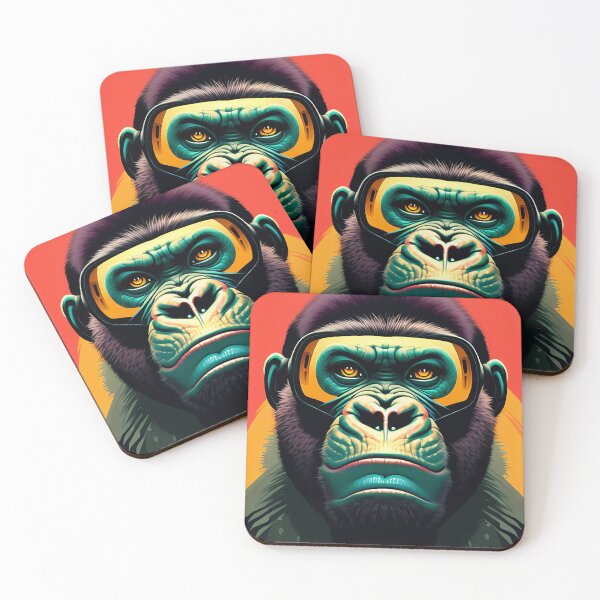Item preview, cyberpunk gorilla  ape Kong portrait illustration art 8 designed and sold by vishalraifx.