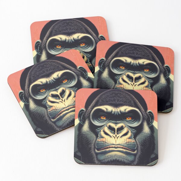 Item preview, cyberpunk gorilla  ape Kong portrait illustration art 10 designed and sold by vishalraifx.
