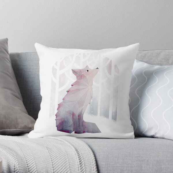 Fox in the Snow Throw Pillow