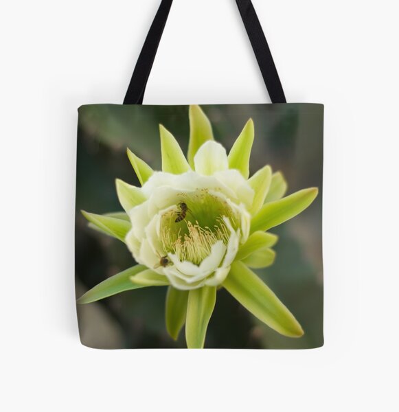 Princess of the Night - Bloom with Playful Bees All Over Print Tote Bag