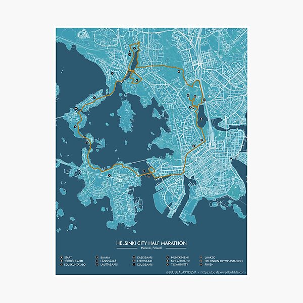 Item preview, Helsinki City Half Marathon designed and sold by BGALAXY.