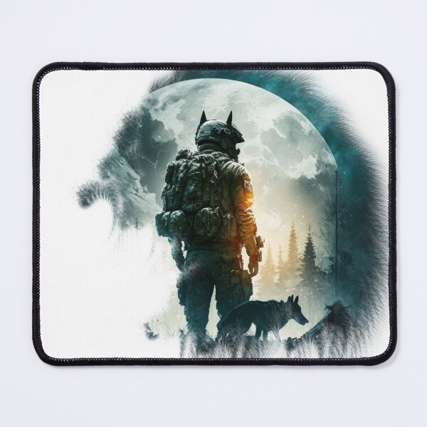 Item preview, wolf standing in front of moon back view designed and sold by Wolf-Bros.
