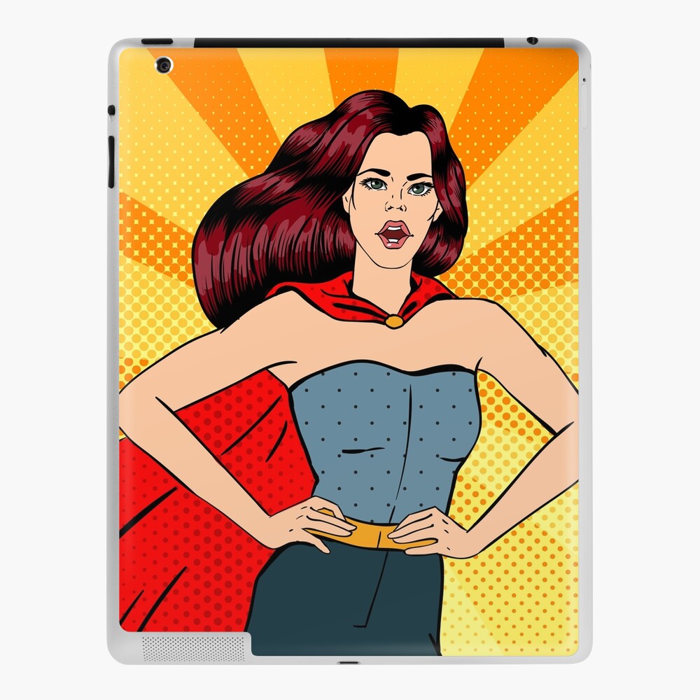 Download Super Woman Female Hero Superhero Girl In Superhero Costume Pin Up Girl Comic Style Pop Art Ipad Case Skin By Ivector Redbubble