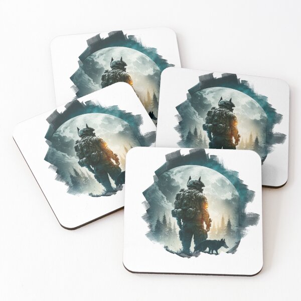 Item preview, military wolf standing facing the moon designed and sold by Wolf-Bros.