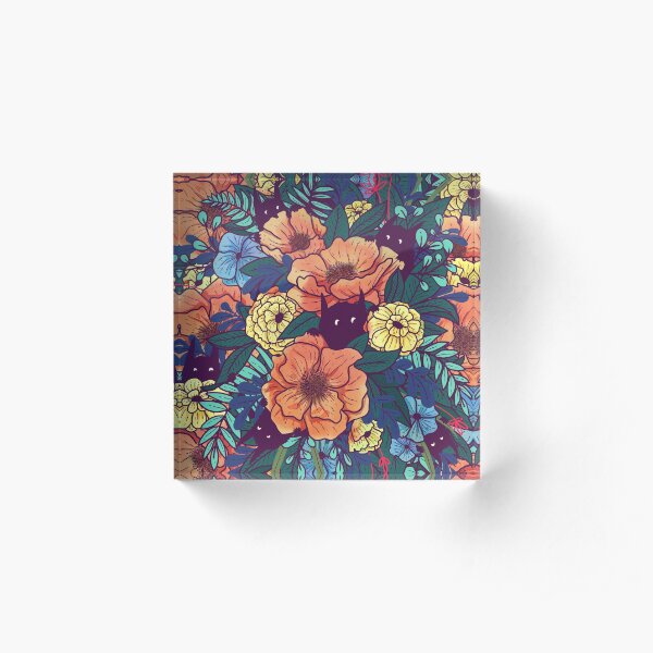 Wild Flowers Acrylic Block