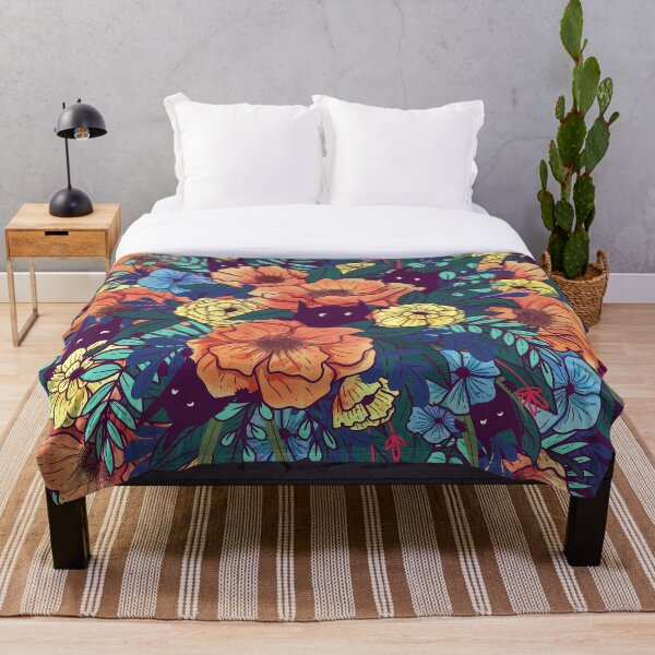 Wild Flowers Throw Blanket