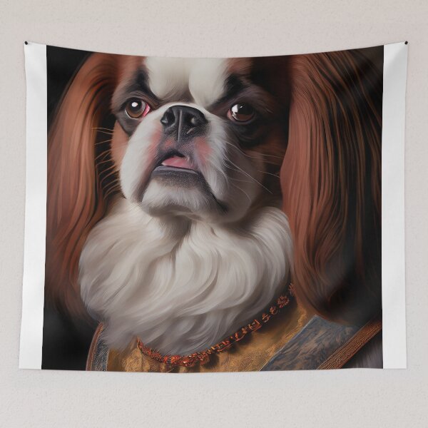 Item preview, Japanese Chin Dog Breed Portrait Royal Renaissance Animal Painting designed and sold by Nalaxation.
