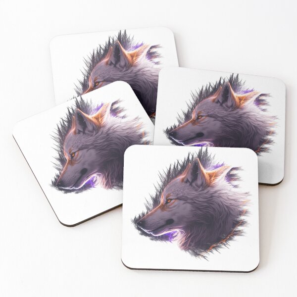 Item preview, white arctic wolf looking side view designed and sold by Wolf-Bros.