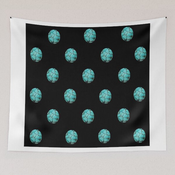 Item preview, TURQUOISE CABOCHON GEMS DECEMBER BIRTHSTONES BLACK ART designed and sold by sharlesart.