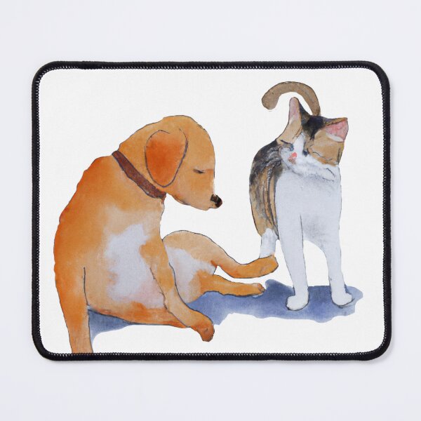 Item preview, Cat and dog bonding-Edited AI generated art designed and sold by Frostp.