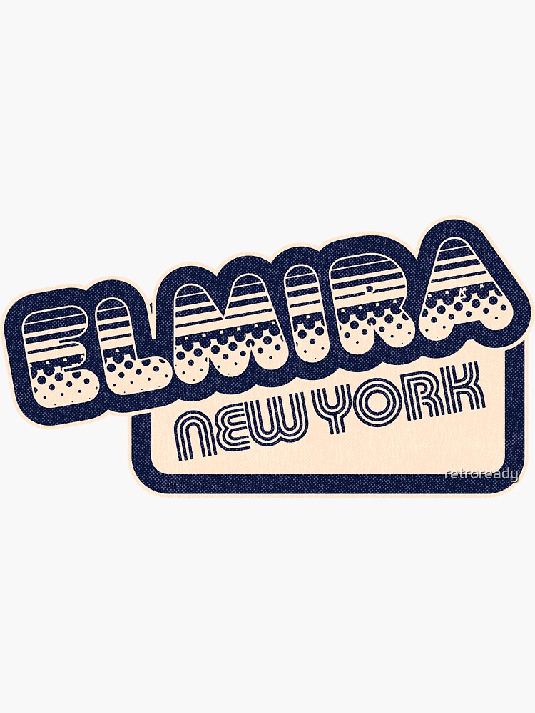 "Elmira, NY Retro Halftone" Sticker for Sale by retroready Redbubble