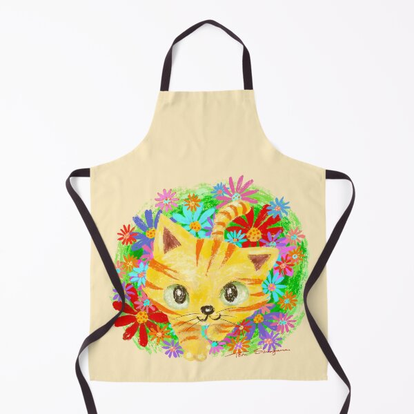 Item preview, Kitten walking in flower garden designed and sold by Toru Sanogawa.