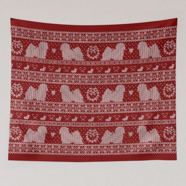 Item preview, Ugly Christmas sweater dog edition - Havanese dog red designed and sold by Camilla Fjäder.