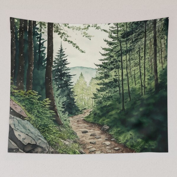 Item preview, The Trail Not Taken - Watercolor Forest - By Tiberius404 designed and sold by Tiberius404.