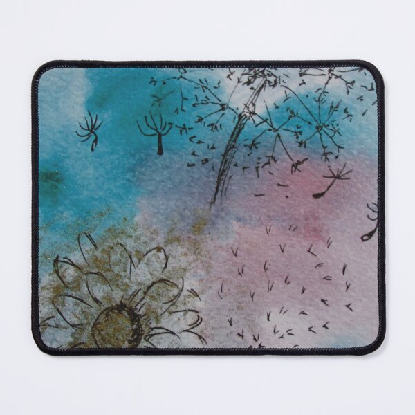 Item preview,  Abstraction blue dandelion Sketch Ink and Watercolor designed and sold by VittaArtDream.