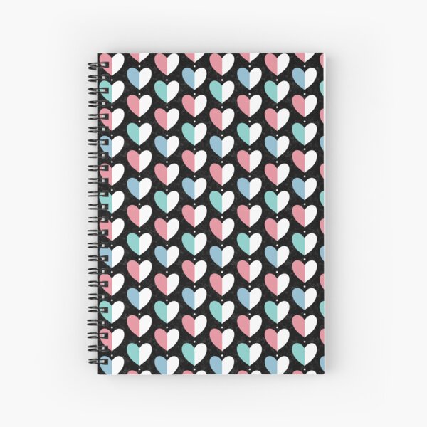 Colorful Modern Valentines Day Heart Background Pattern Spiral Notebook