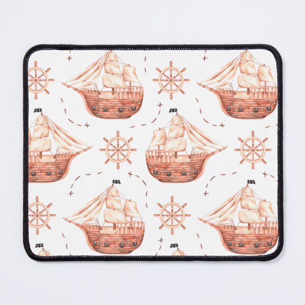 Item preview, Sailing pirate ship pattern. Watercolor illustration. designed and sold by Trilisti.