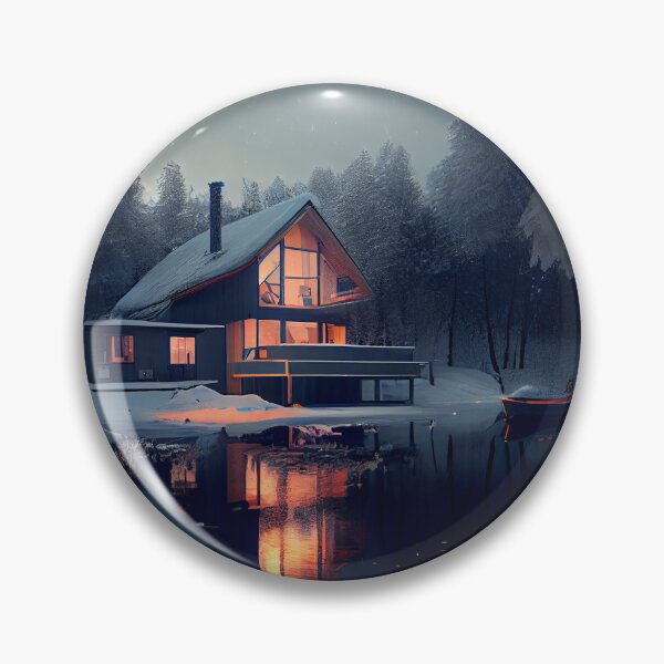Item preview, Cozy Warm Winter Home Night Architecture Landscape Digital Painting designed and sold by CodeAndColors.