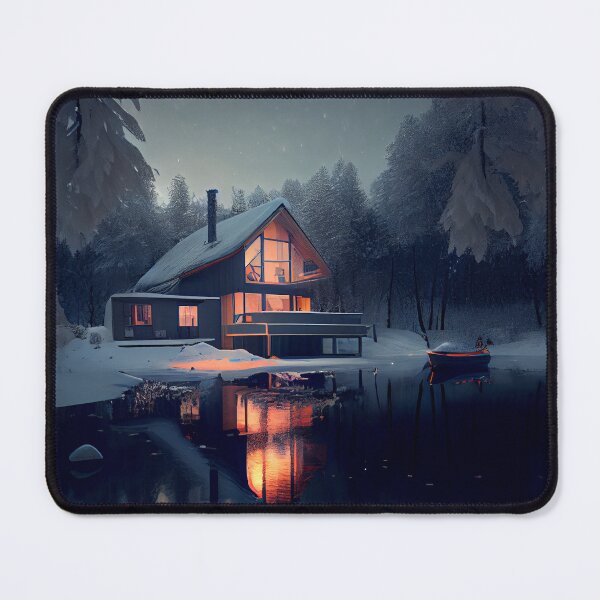Item preview, Cozy Warm Winter Home Night Architecture Landscape Digital Painting designed and sold by CodeAndColors.