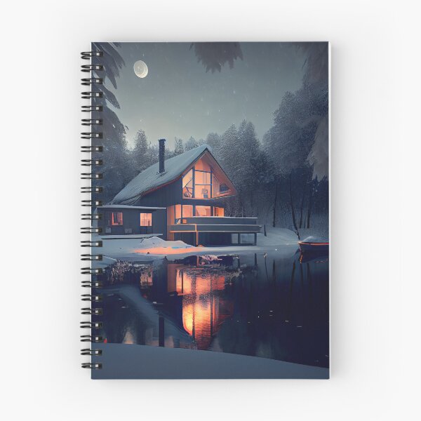 Item preview, Cozy Warm Winter Home Night Architecture Landscape Digital Painting designed and sold by CodeAndColors.