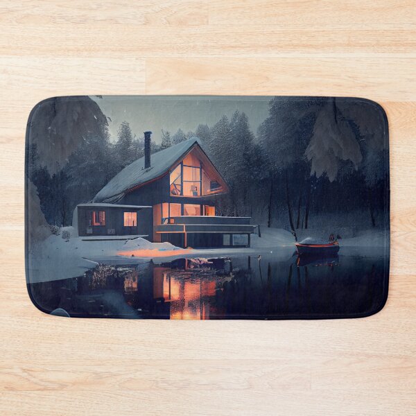 Item preview, Cozy Warm Winter Home Night Architecture Landscape Digital Painting designed and sold by CodeAndColors.
