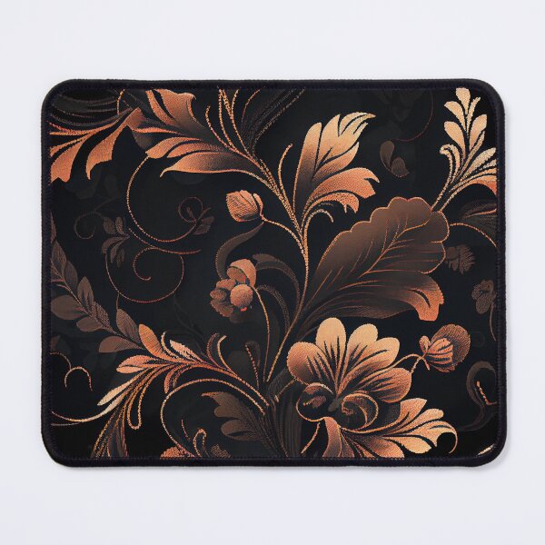 Item preview, Black Contemporary Floral Pattern Digital Painting designed and sold by CodeAndColors.