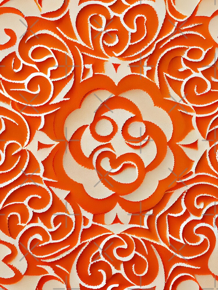 Imagen 4 de 4, Funda de iPhone con la obra Orange Irregular Asian Pattern Digital Painting, diseñada y vendida por CodeAndColors.