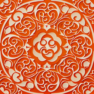 Vorschaubild zum Design Orange Irregular Asian Pattern Digital Painting von CodeAndColors