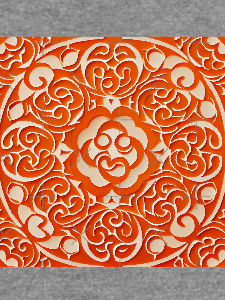 Thumbnail 6 von 6, Leichter Pullover, Orange Irregular Asian Pattern Digital Painting designt und verkauft von CodeAndColors.
