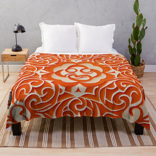 Item preview, Orange Irregular Asian Pattern Digital Painting designed and sold by CodeAndColors.