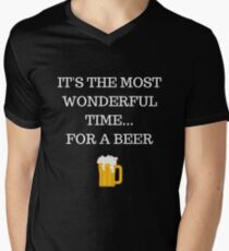 Wonderful Time for a Beer Funny Xmas Men's V-Neck T-Shirt
