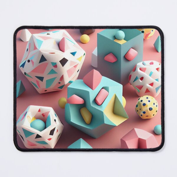Artikelvorschau, Three Dimensional Imagined Ceramic Kawaii Geometric Pattern Digital Painting entworfen und verkauft von CodeAndColors.