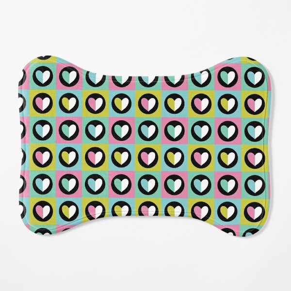 Colorful Modern Valentines Day Heart Background Pattern Dog Mat
