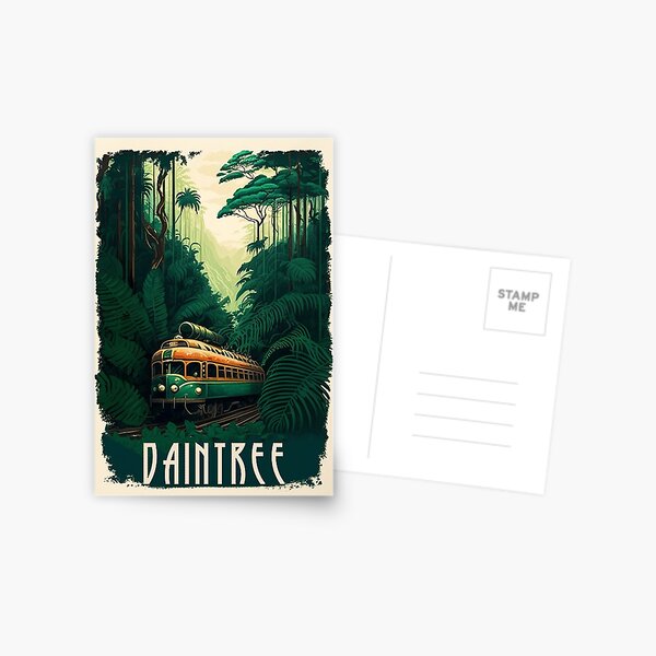 Item preview, Daintree Rainforest Australia Vintage Travel Art Poster designed and sold by OldTravelArt.