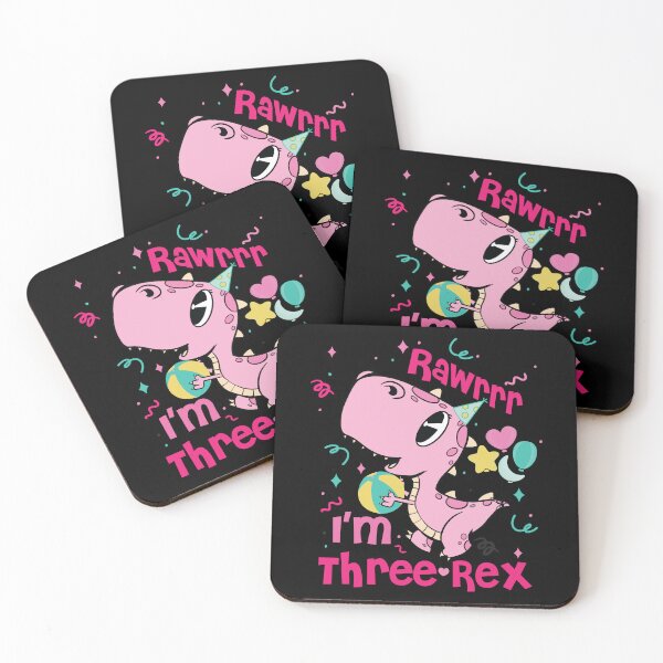 Item preview, Girl Three Rex saurus 3rd Birthday Third 3 year old Dinosaur designed and sold by M711_ARTsGifts.