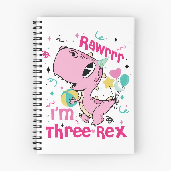Item preview, Girl Three Rex saurus 3rd Birthday Third 3 year old Dinosaur designed and sold by M711_ARTsGifts.