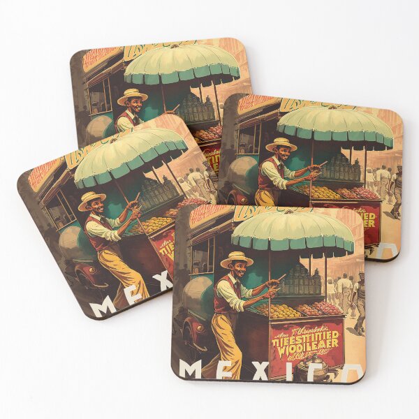 Item preview, Mexico Street Vendor Vintage Travel Art Poster designed and sold by OldTravelArt.