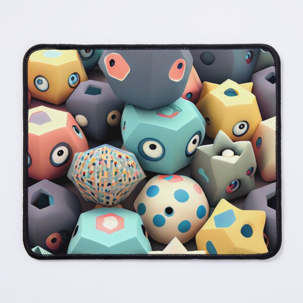 Item preview, Three Dimensional Imagined Ceramic Kawaii Geometric Pattern Digital Painting designed and sold by CodeAndColors.