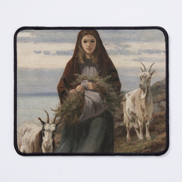 Item preview, Vintage Mid Century Portrait Art Of Shepherdess designed and sold by Divyesh Jain.