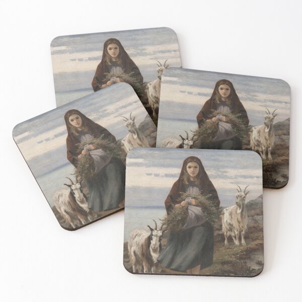 Item preview, Vintage Mid Century Portrait Art Of Shepherdess designed and sold by Divyesh Jain.