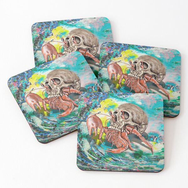 Item preview, Skull Crab Coastal Surf Art designed and sold by oz10.