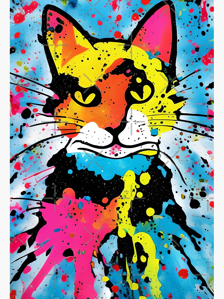 Willow Cat Paint Splatter Art Sticker For Sale By Reggiegrainart