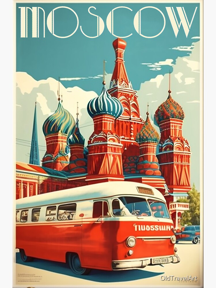 Moscow Russia Vintage Travel Art Poster Sticker for Sale by OldTravelArt